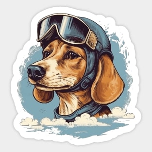 Aviator dog Sticker